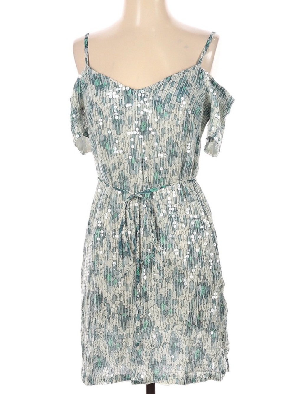 French Connection Sequin Off‑Shoulder Mini Dress – Size 2